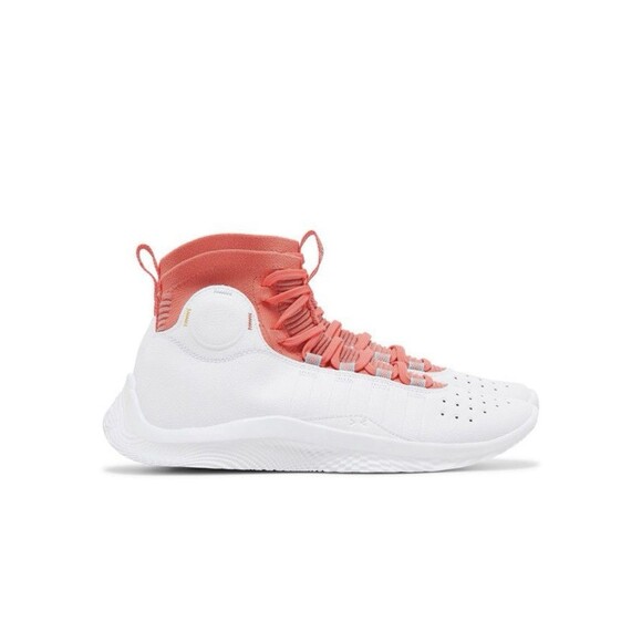 Size 11 Under Armour Curry 4 Flotro Playoffs White/Crimson Mens 3024861-100